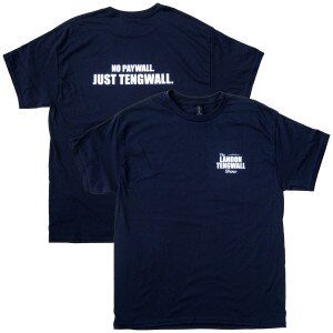 navy short sleeve t-shirt The Landon Tengwall Show